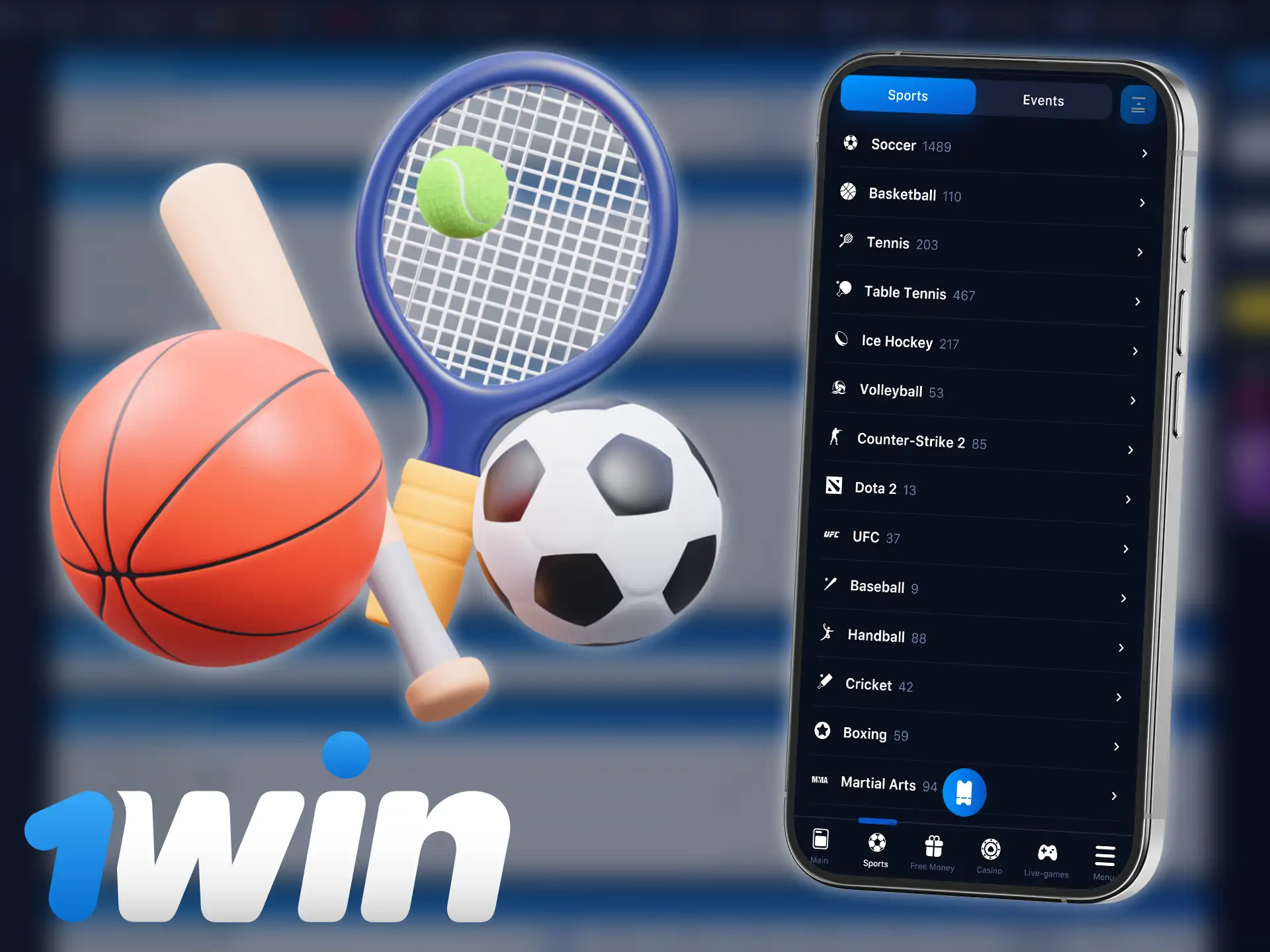 You can get an impressive experiense of sports betting with 1win mobile app.