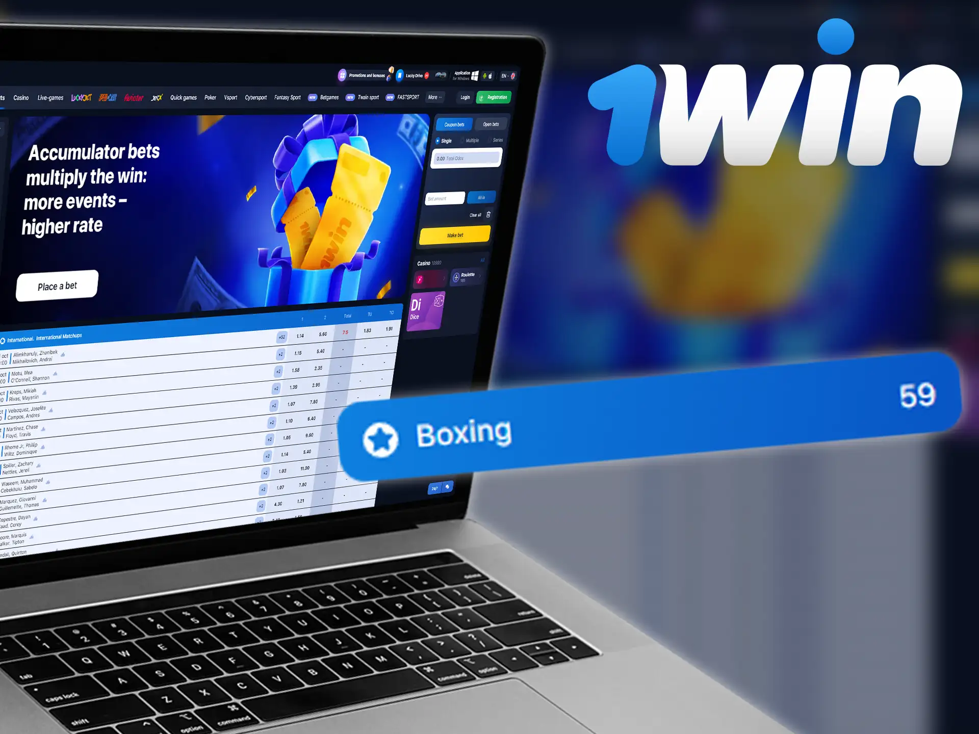 1win is known for its high-quality service in boxing betting.