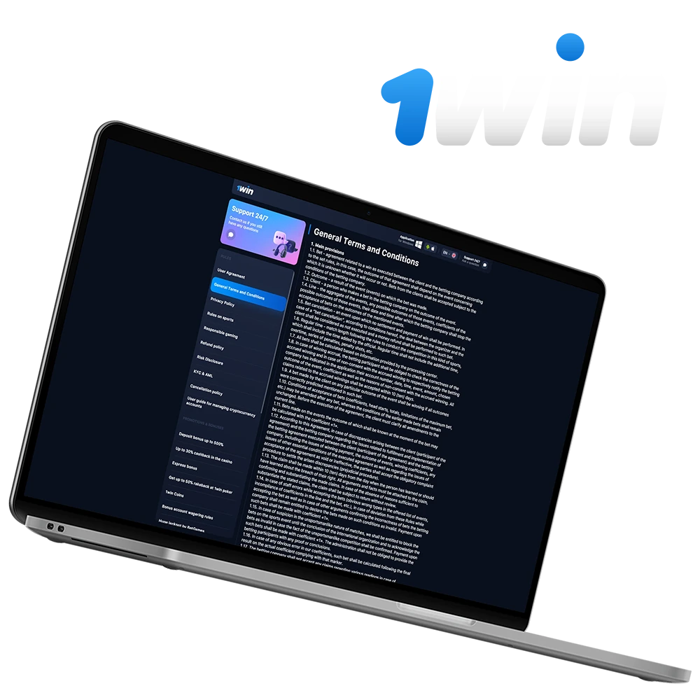 1win provides essential information about terms and conditions of betting for its users.