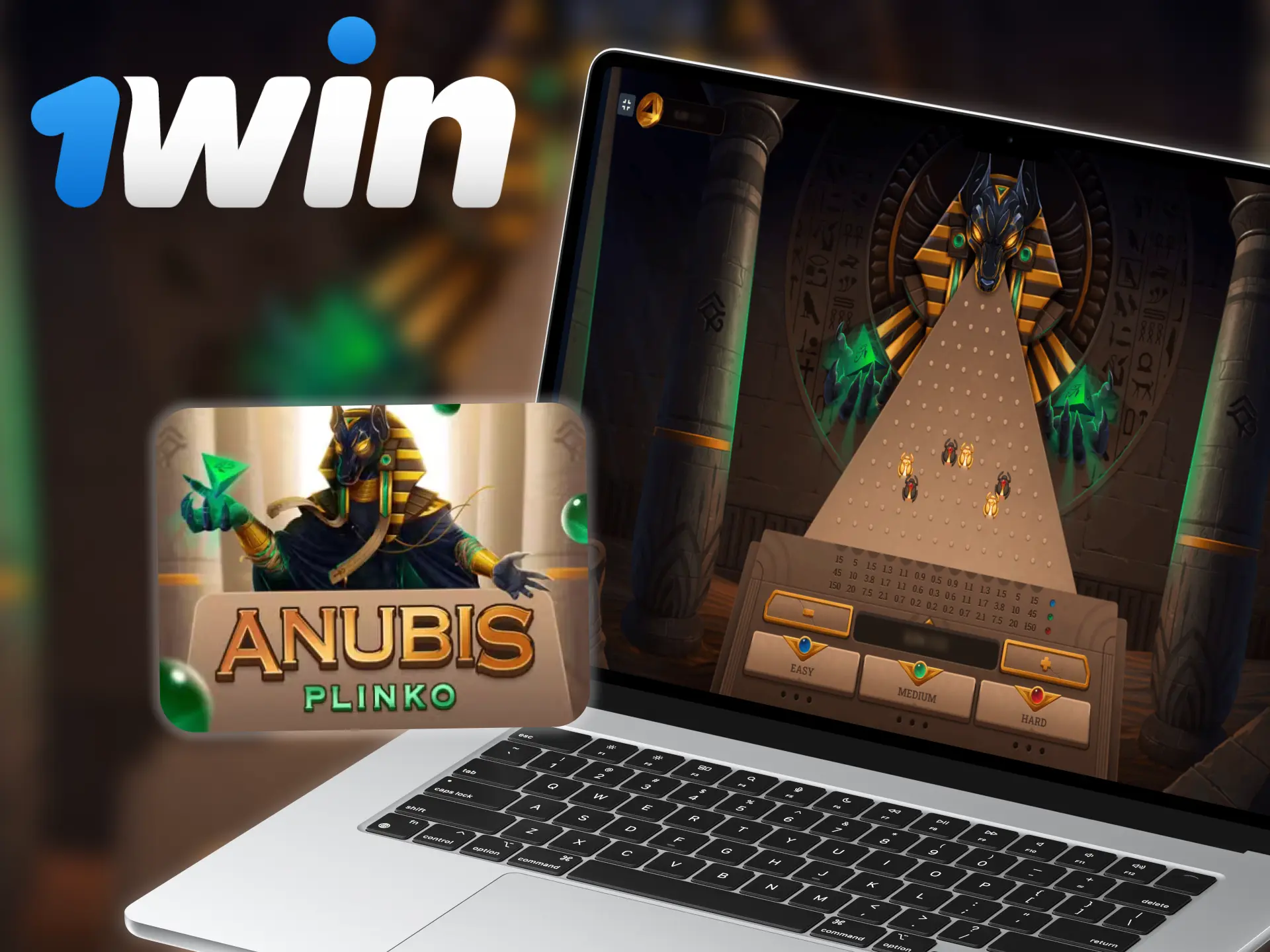 1Win offers a mysterious journey in Anubis Plinko.