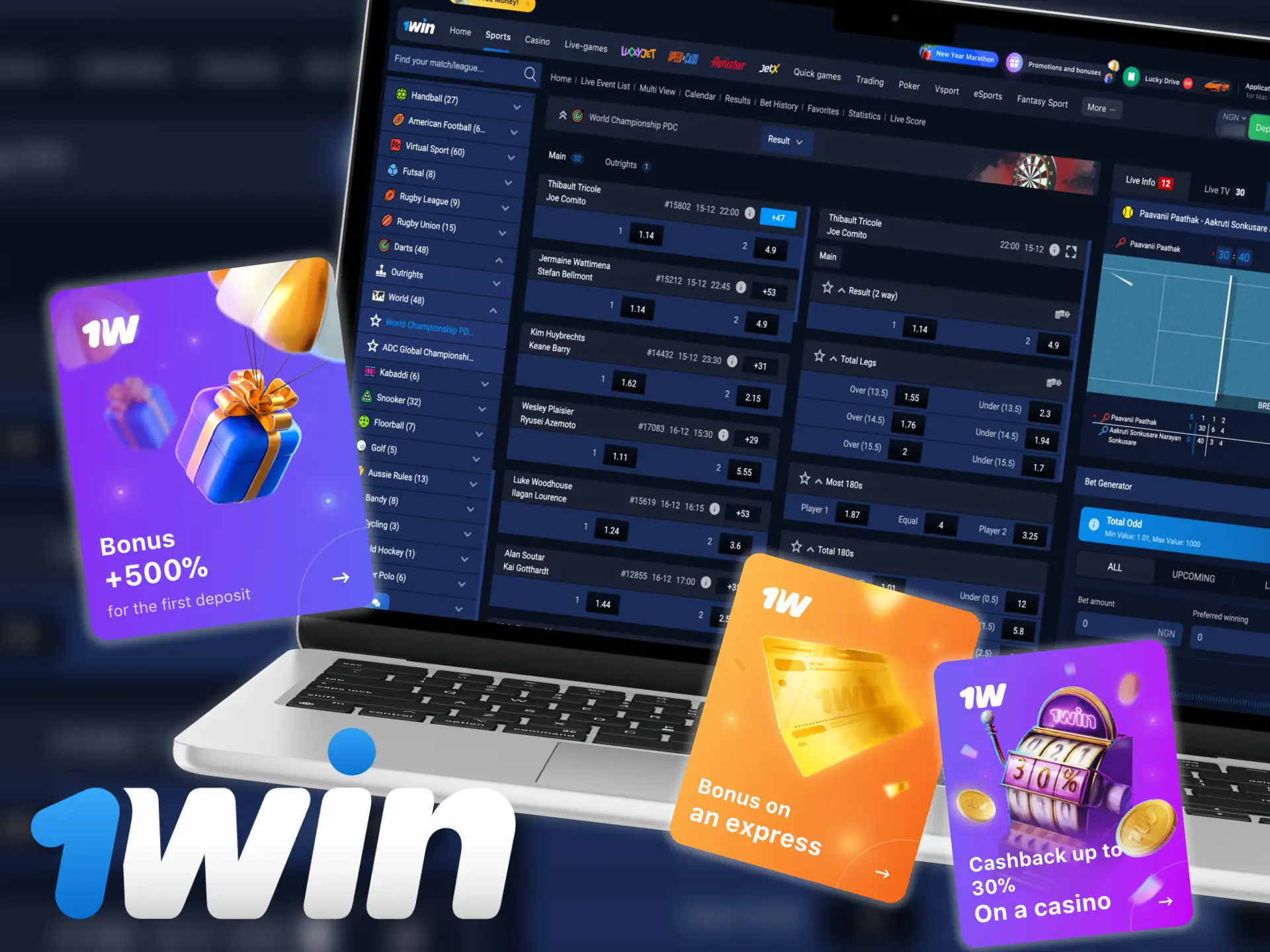 Register a 1win account and make a deposit for getting bonuses.