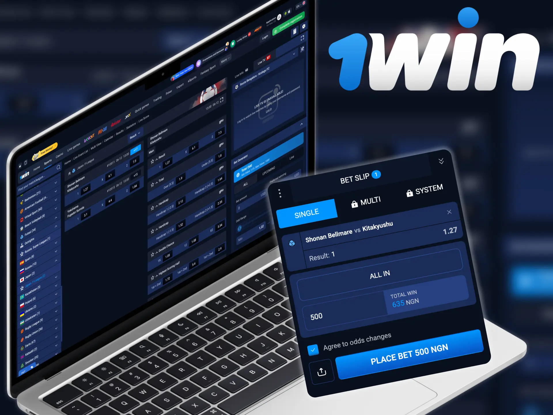 You need to create a 1win account to start betting.