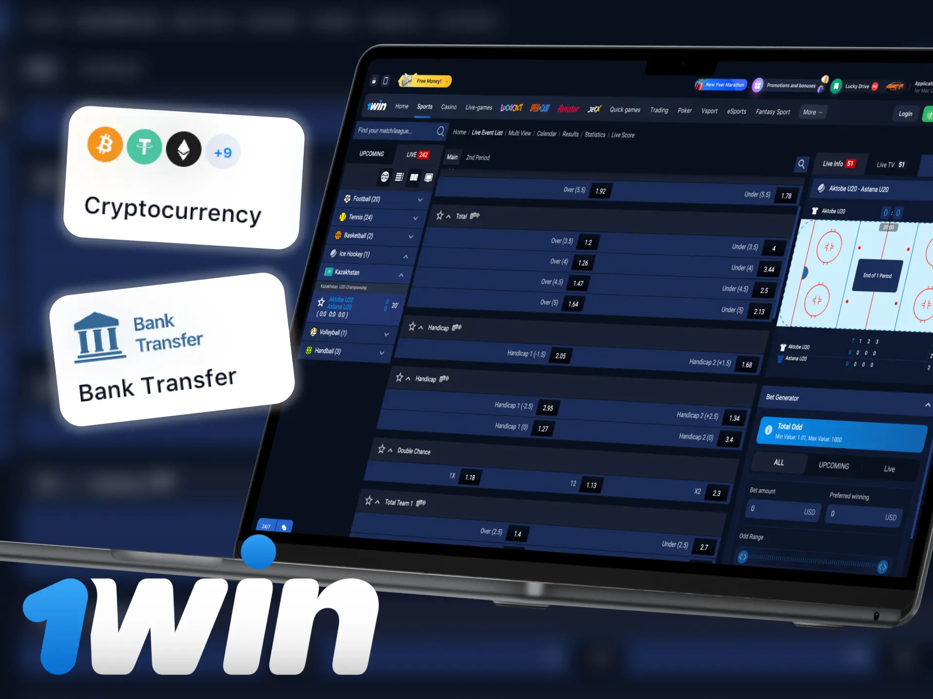 1win offers a wide list of deposit and withdrawal variations.