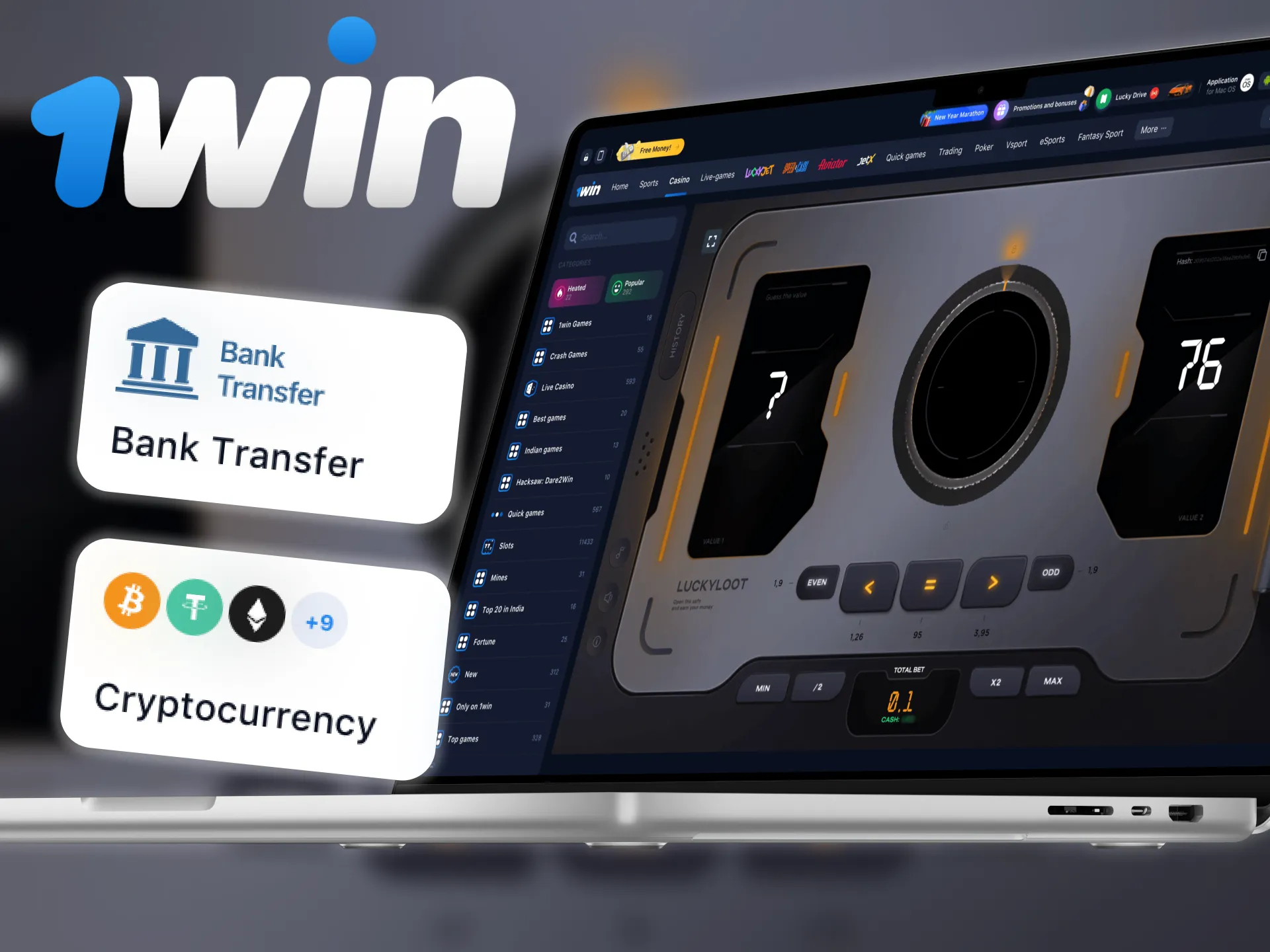 Fund your 1win account and start enjoying the Lucky Loot.