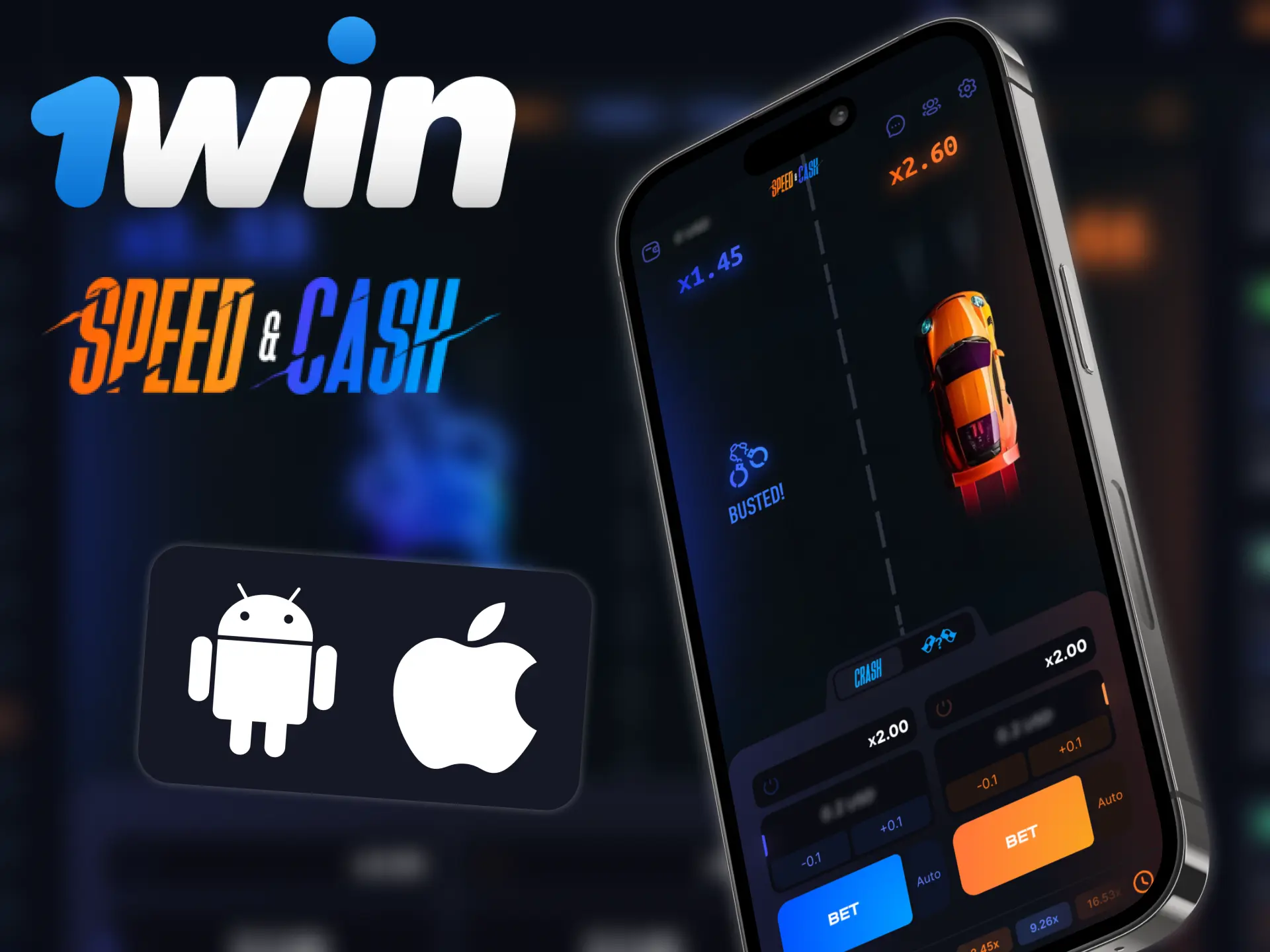 1win Speed and Cash app has convenient interface.