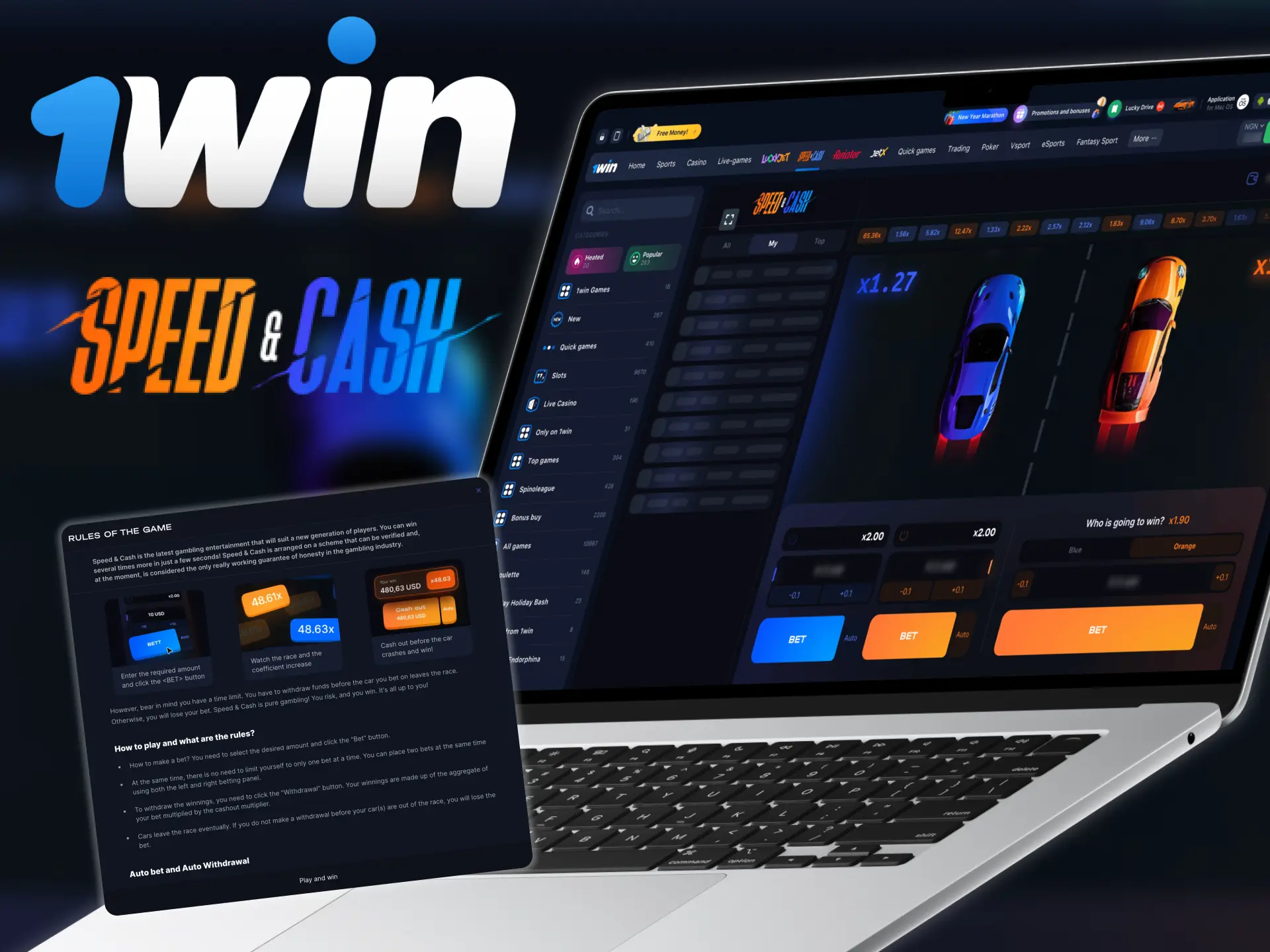 The rules of 1win Speed and Cash slot are quite simple.