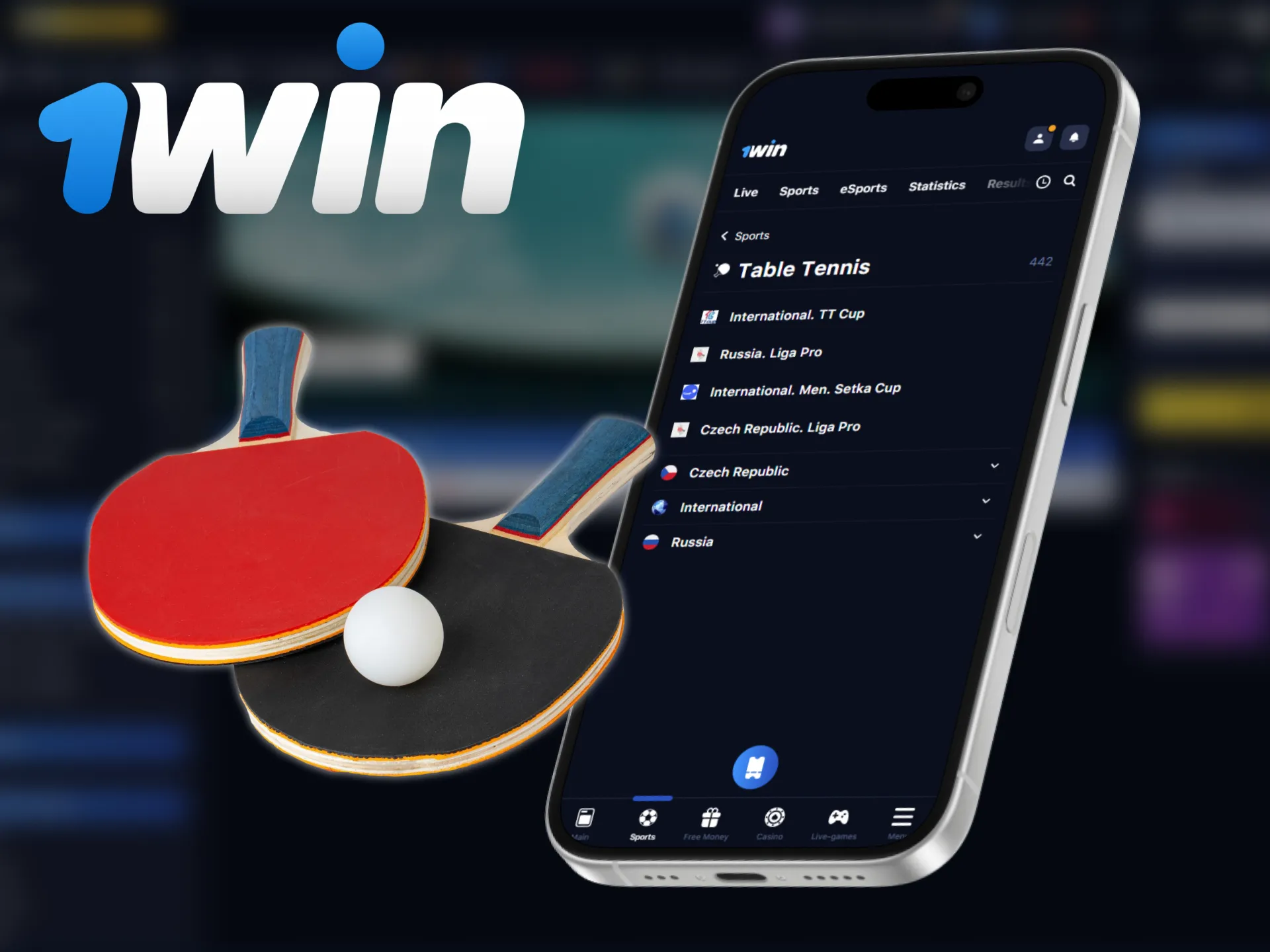 Employ the 1win application to wager on table tennis.