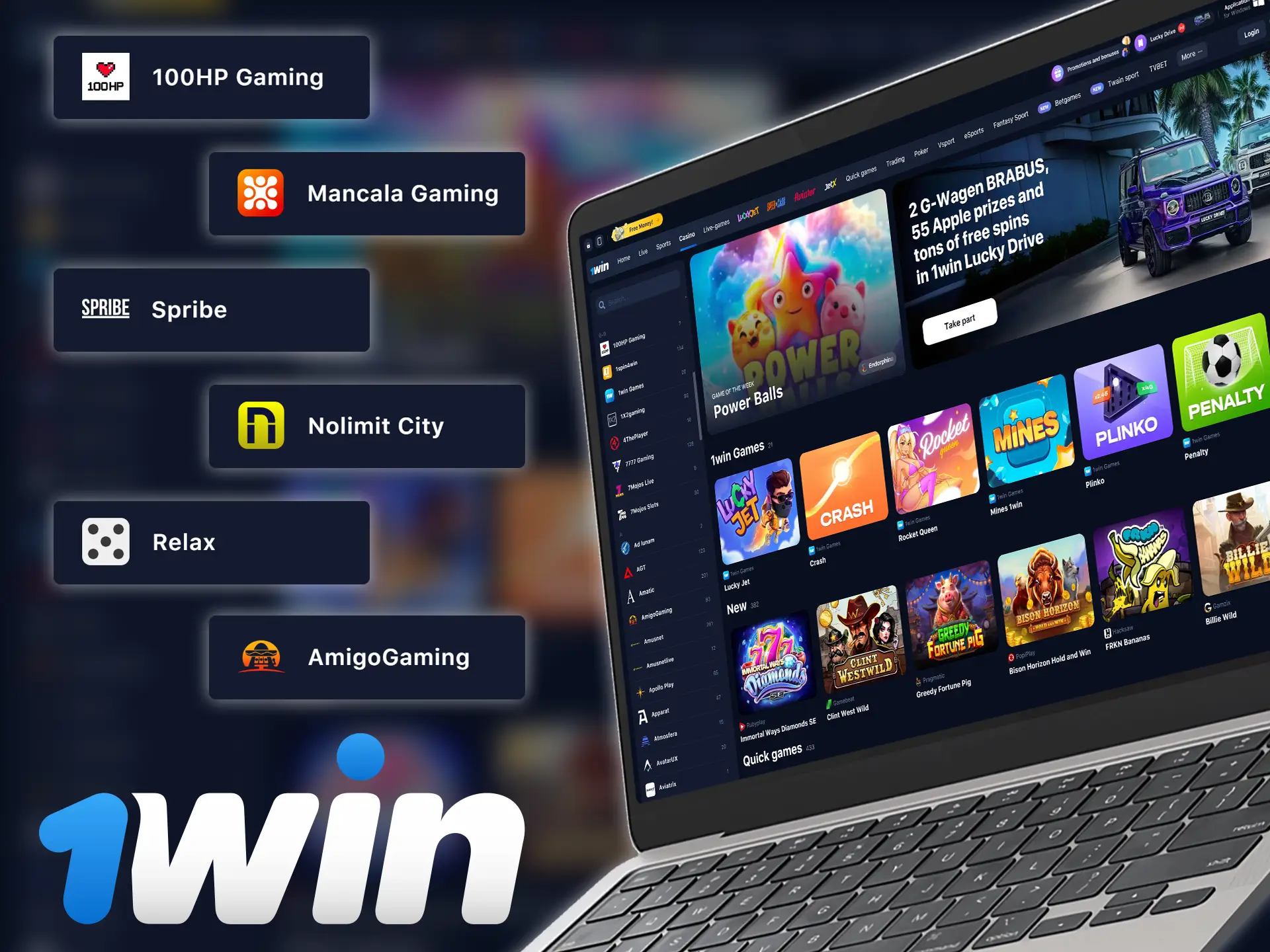 1win works with the best game providers to bring their titles to its platform.