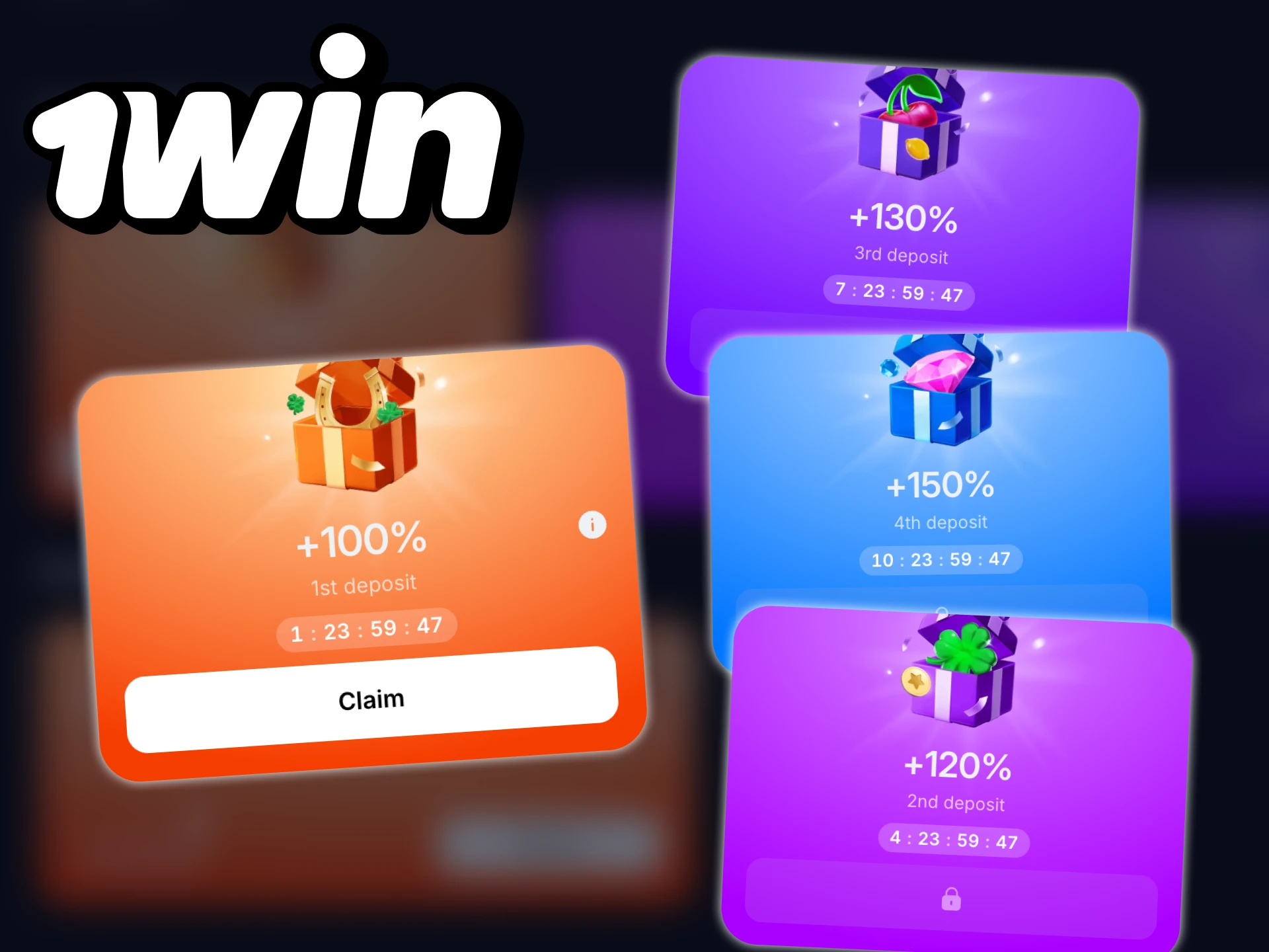 An enjoyable welcome bonus for casino games awaits you after registration at 1win.