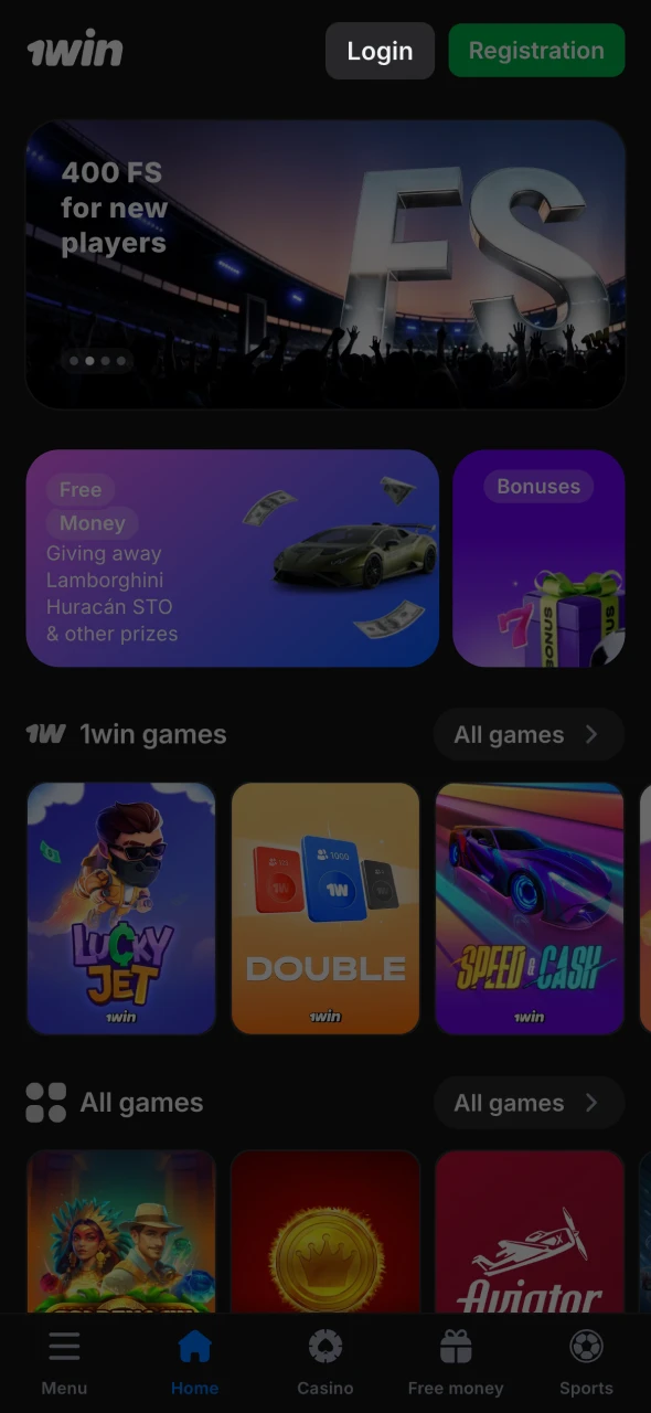 Click the button to log into your 1Win account.