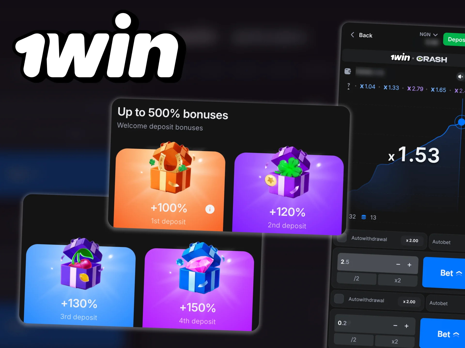 Use 1win welcome bonus for playing Crash.