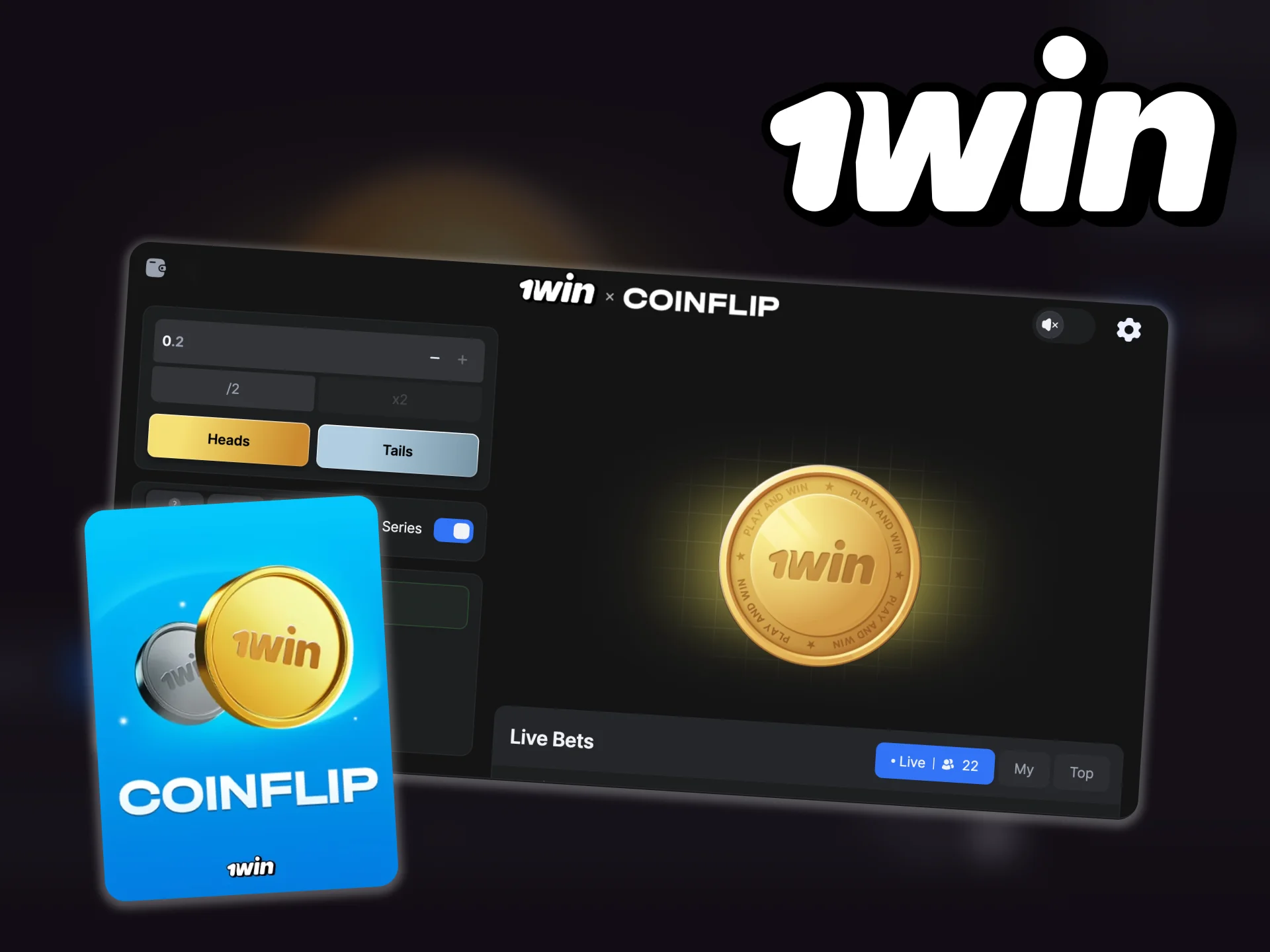 You can only play CoinFlip for real money at 1win.