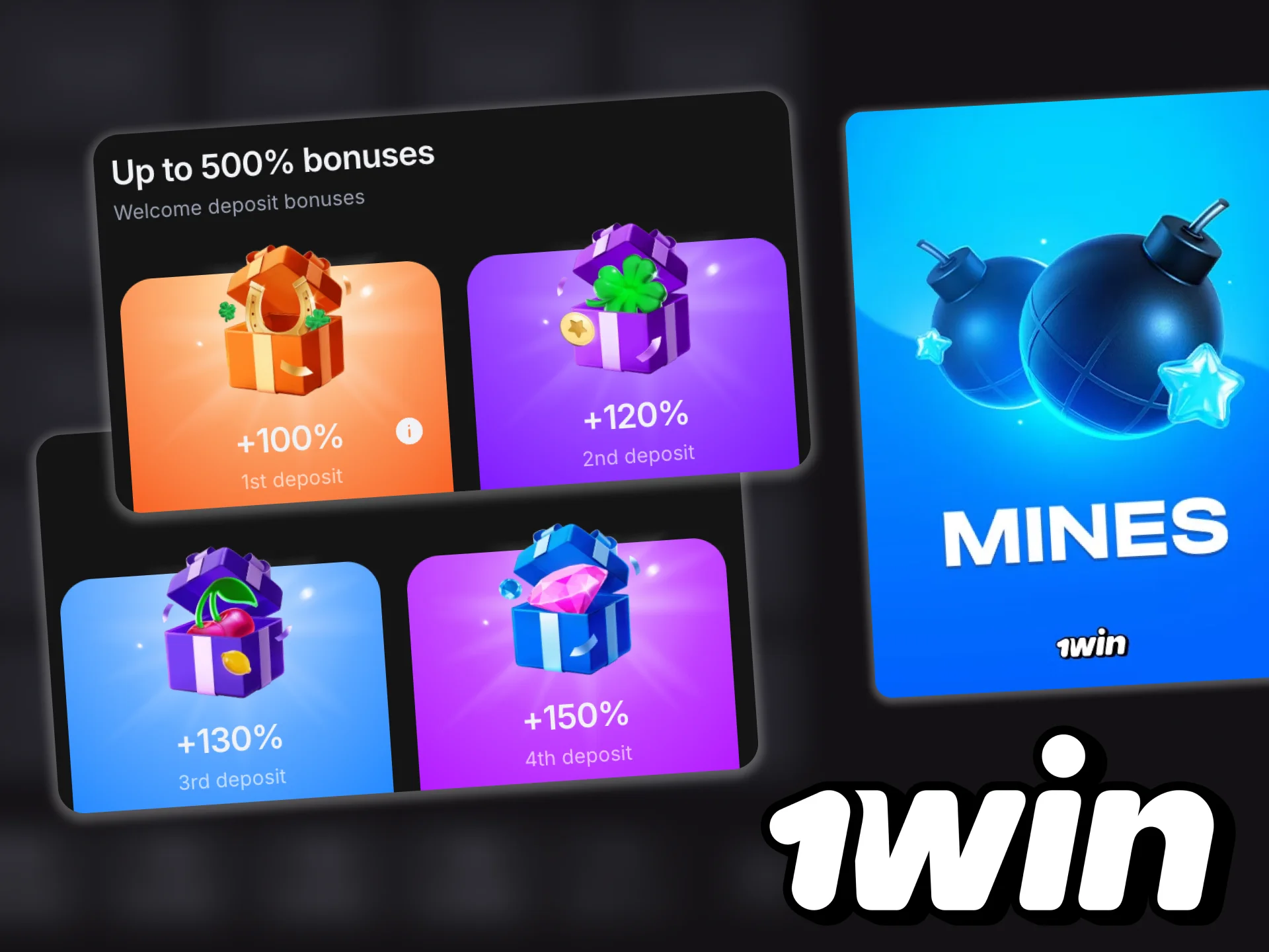 1win has a variety of casino bonuses for Mines game.